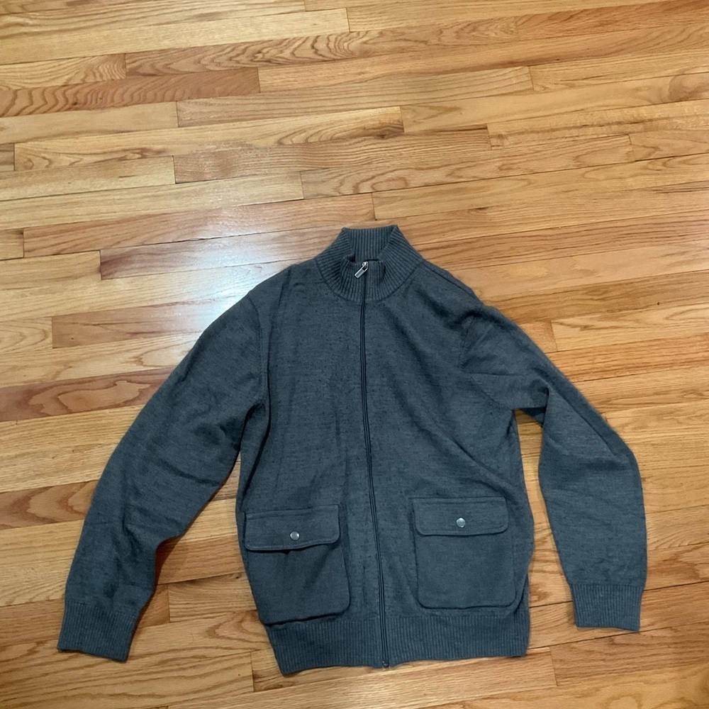 Michael Kors Men's Charcoal Zip-Up Sweater